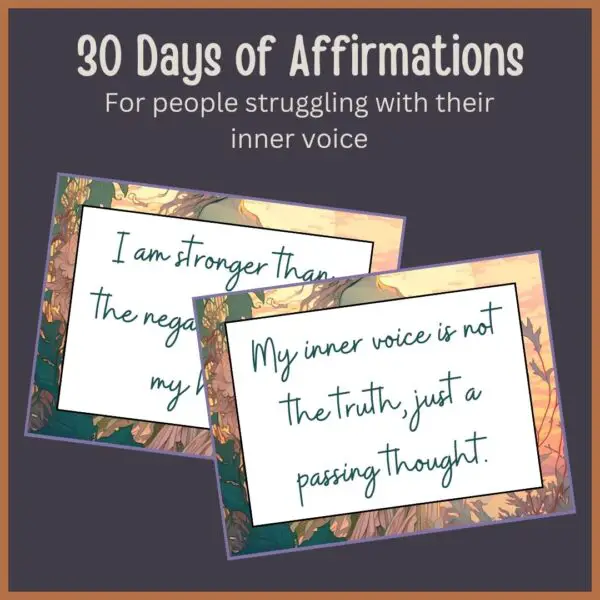 affirmation cards with inner monologue affirmations